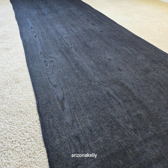 Black Cashmere Scarf With Woodgrain Pattern Wood Grain - Picture 4 of 16